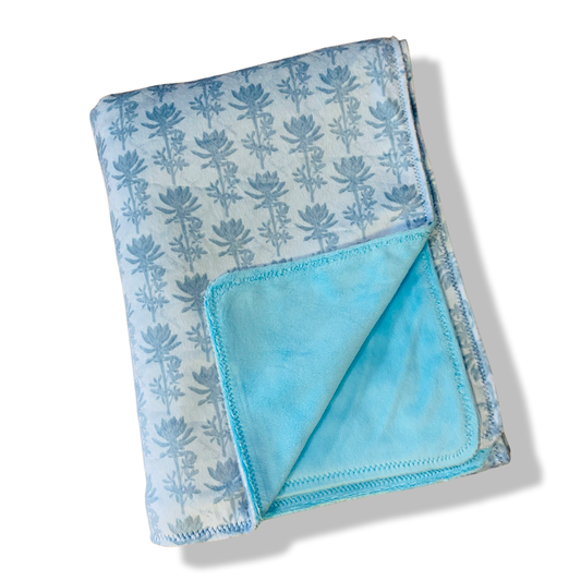 Blue Hinahina Minky Blanket