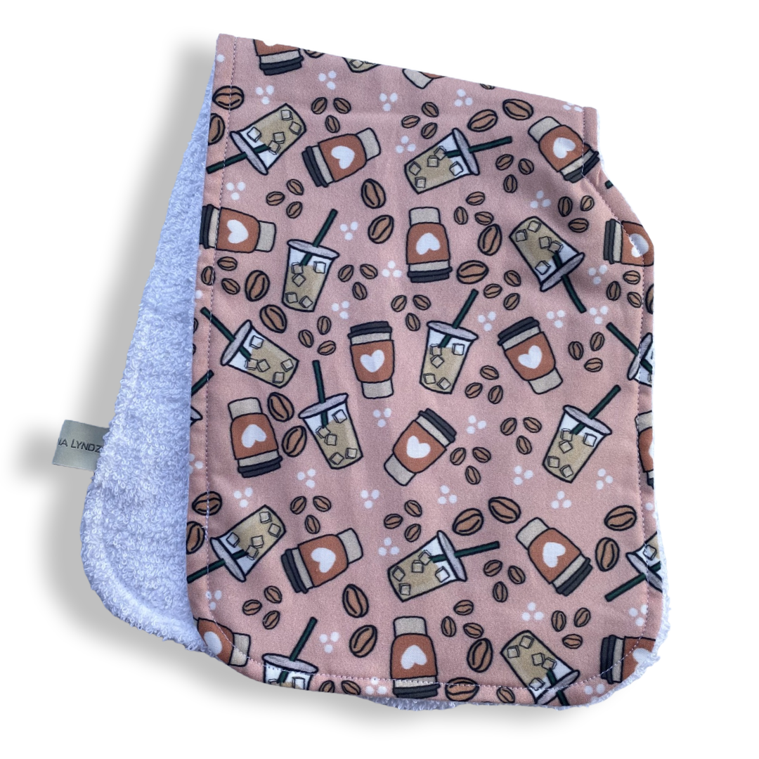 Pink Coffee Babe Burp Cloth