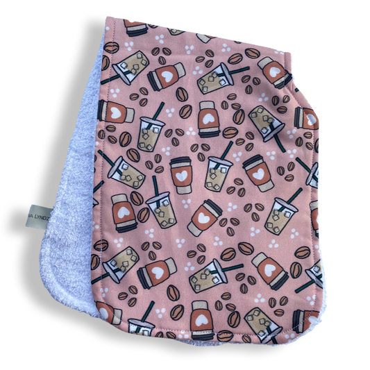 Pink Coffee Babe Burp Cloth