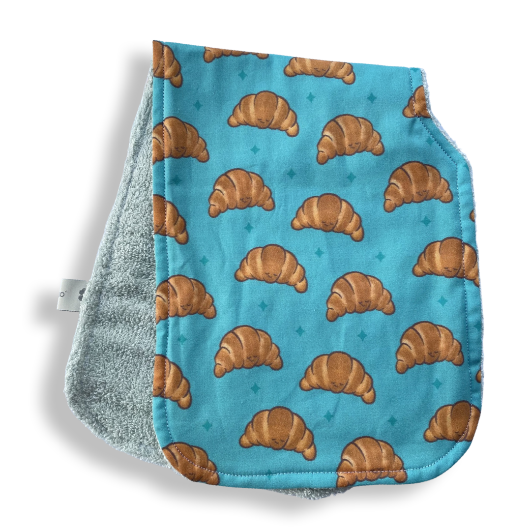 Blue Butter Croissant Burp Cloth