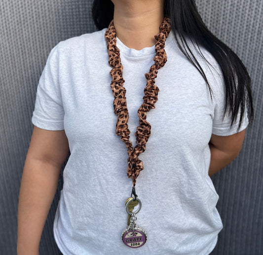 Cheetah Scrunchie Lanyard