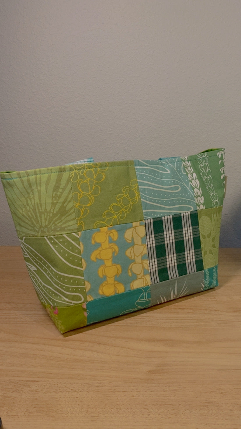 ʻŌmaʻomaʻo Patchwork Tote Bag