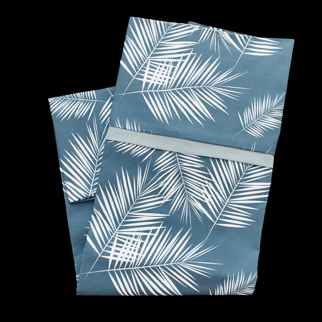 Blue Palm Leaves Standard Pillowcase