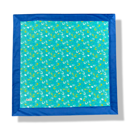Blue Dinosaur Bordered Minky Blanket