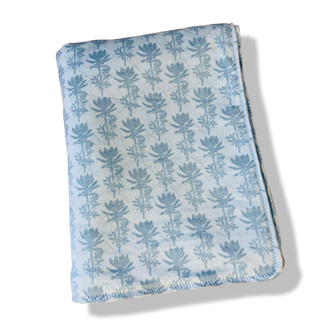Blue Hinahina Minky Blanket