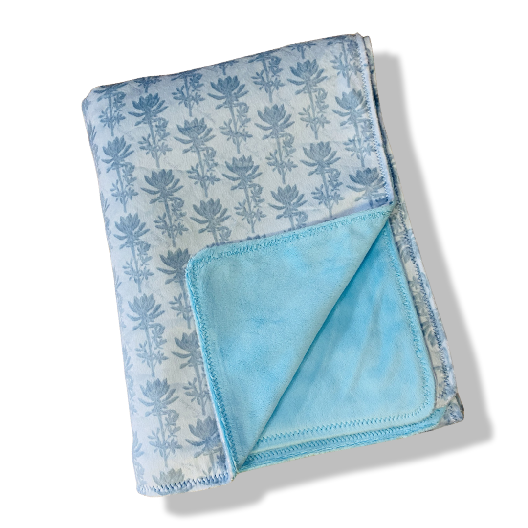 Blue Hinahina Minky Blanket