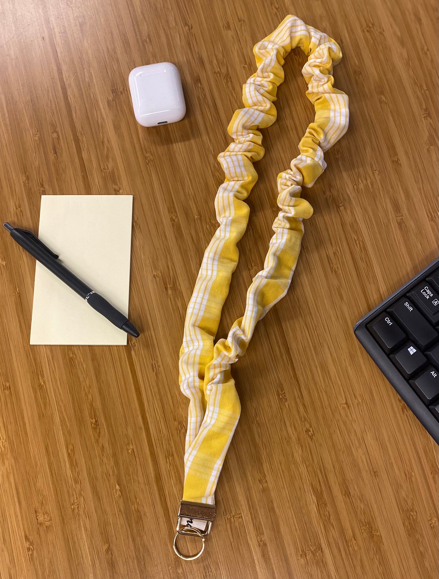 Yellow Palaka Scrunchie Lanyard