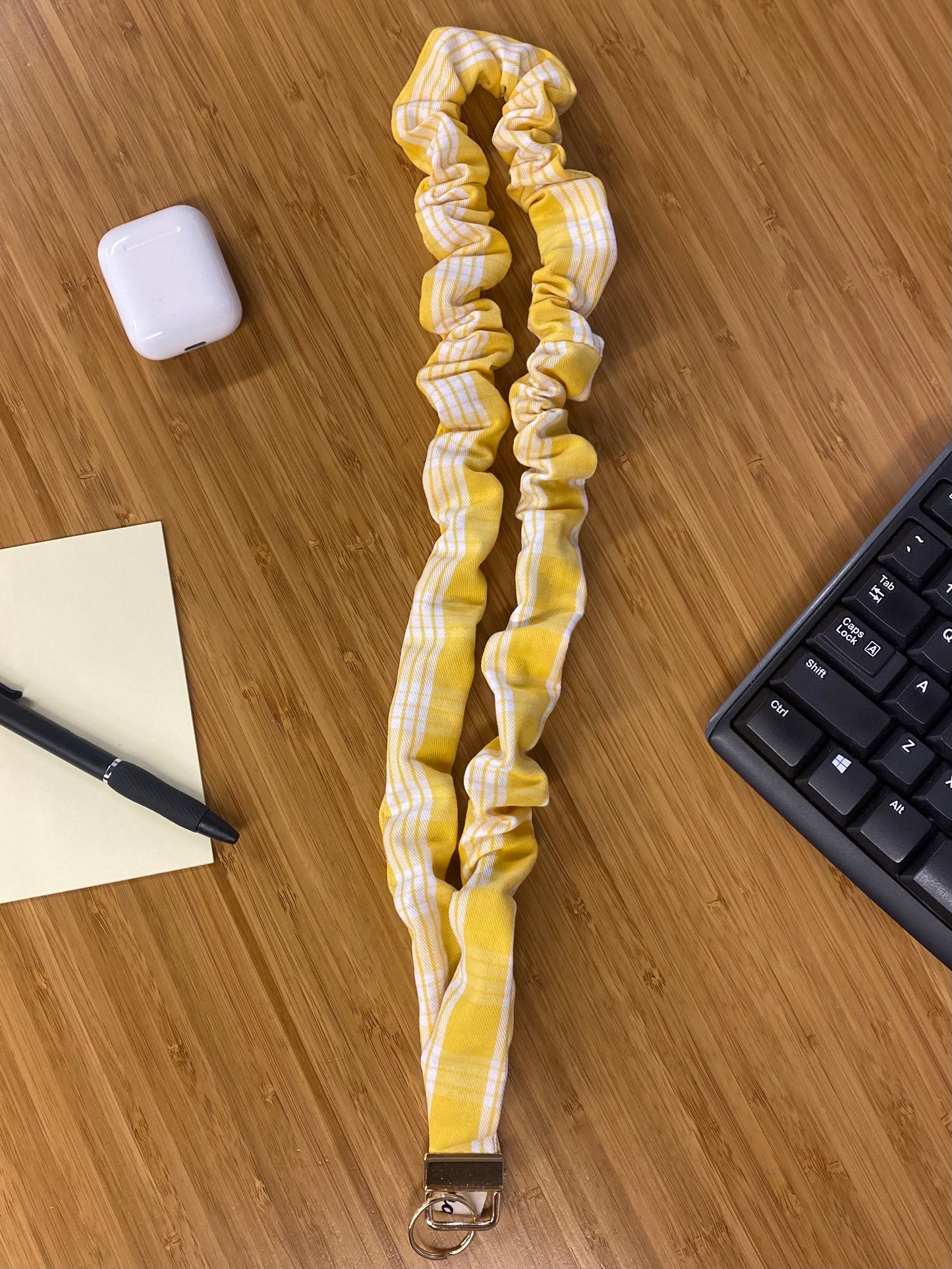 Yellow Palaka Scrunchie Lanyard
