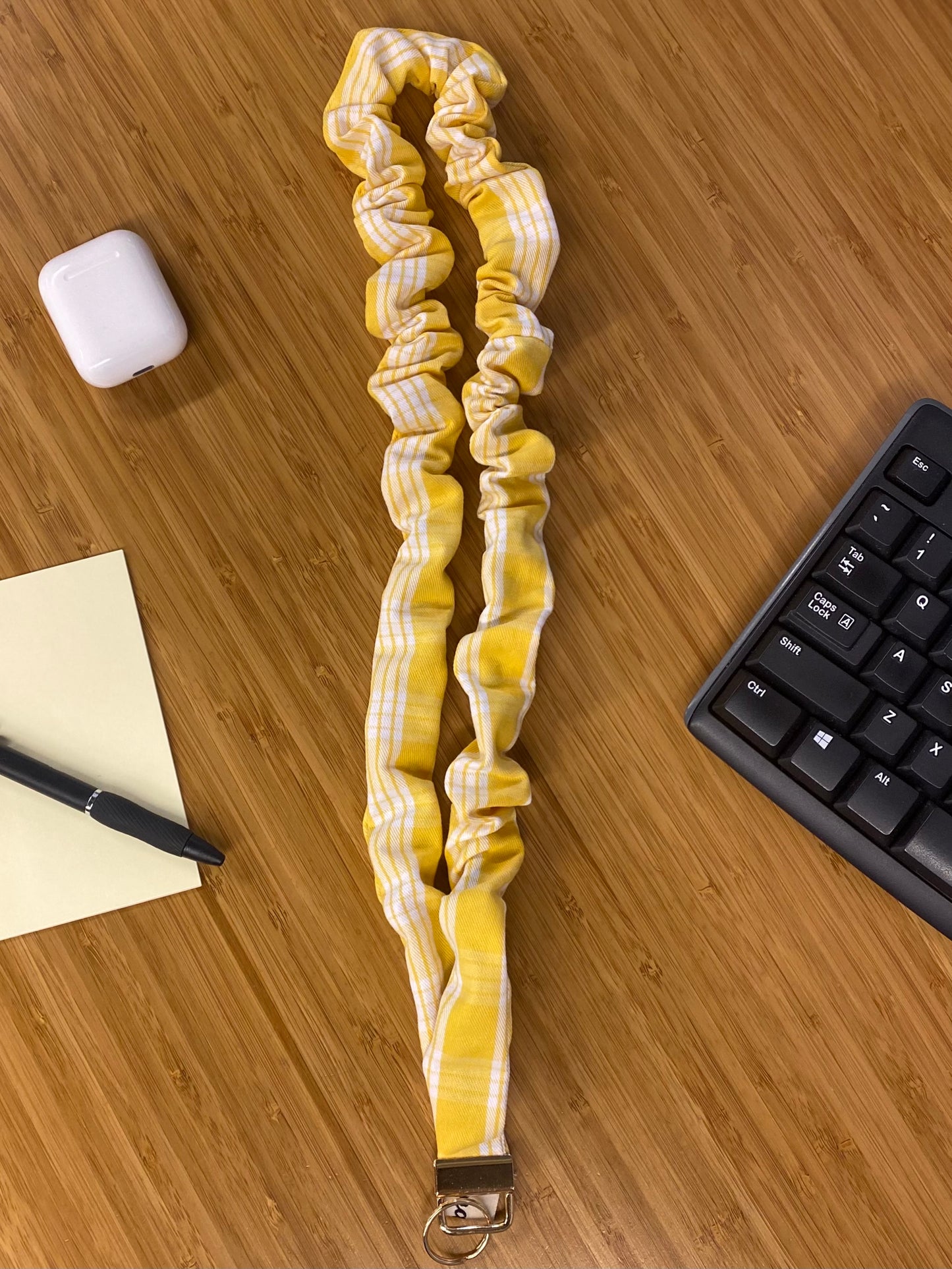 Yellow Palaka Scrunchie Lanyard