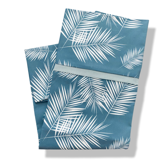 Blue Palm Leaves Standard Pillowcase
