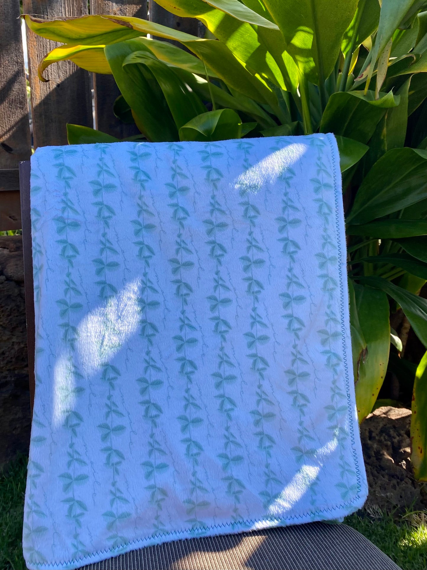Green Maile Minky Blanket
