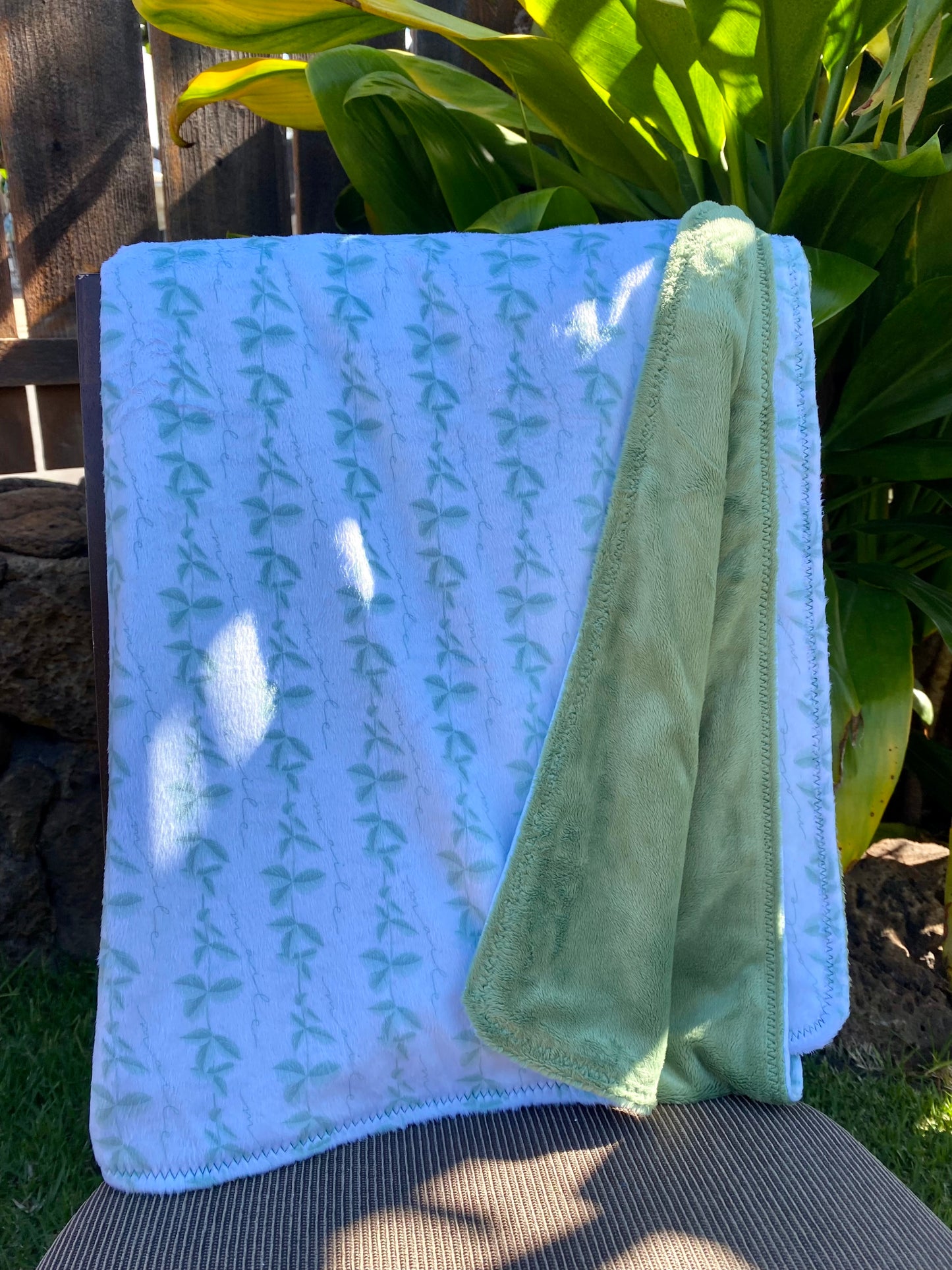 Green Maile Minky Blanket