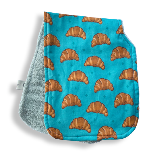 Blue Butter Croissant Burp Cloth