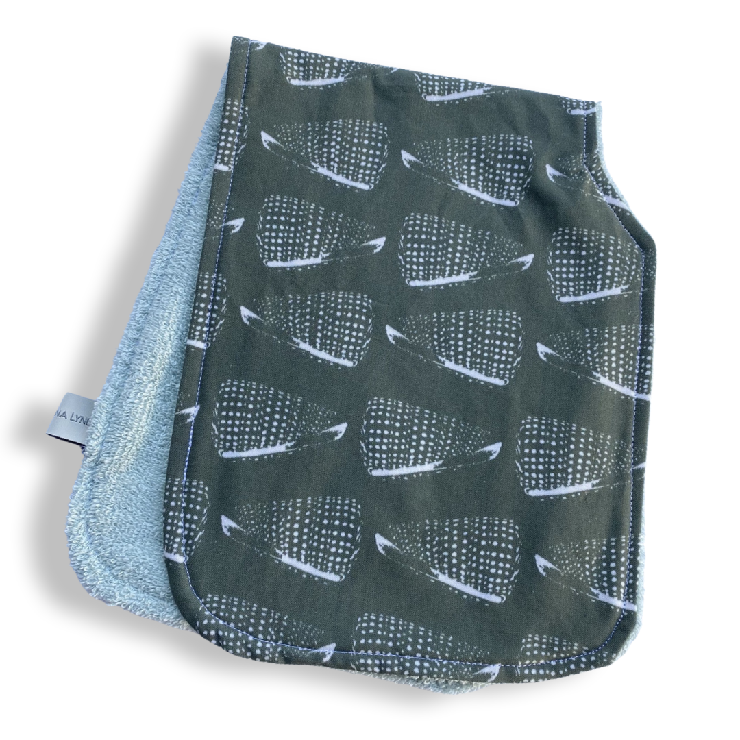 Cone Shells GREEN Burp Cloth