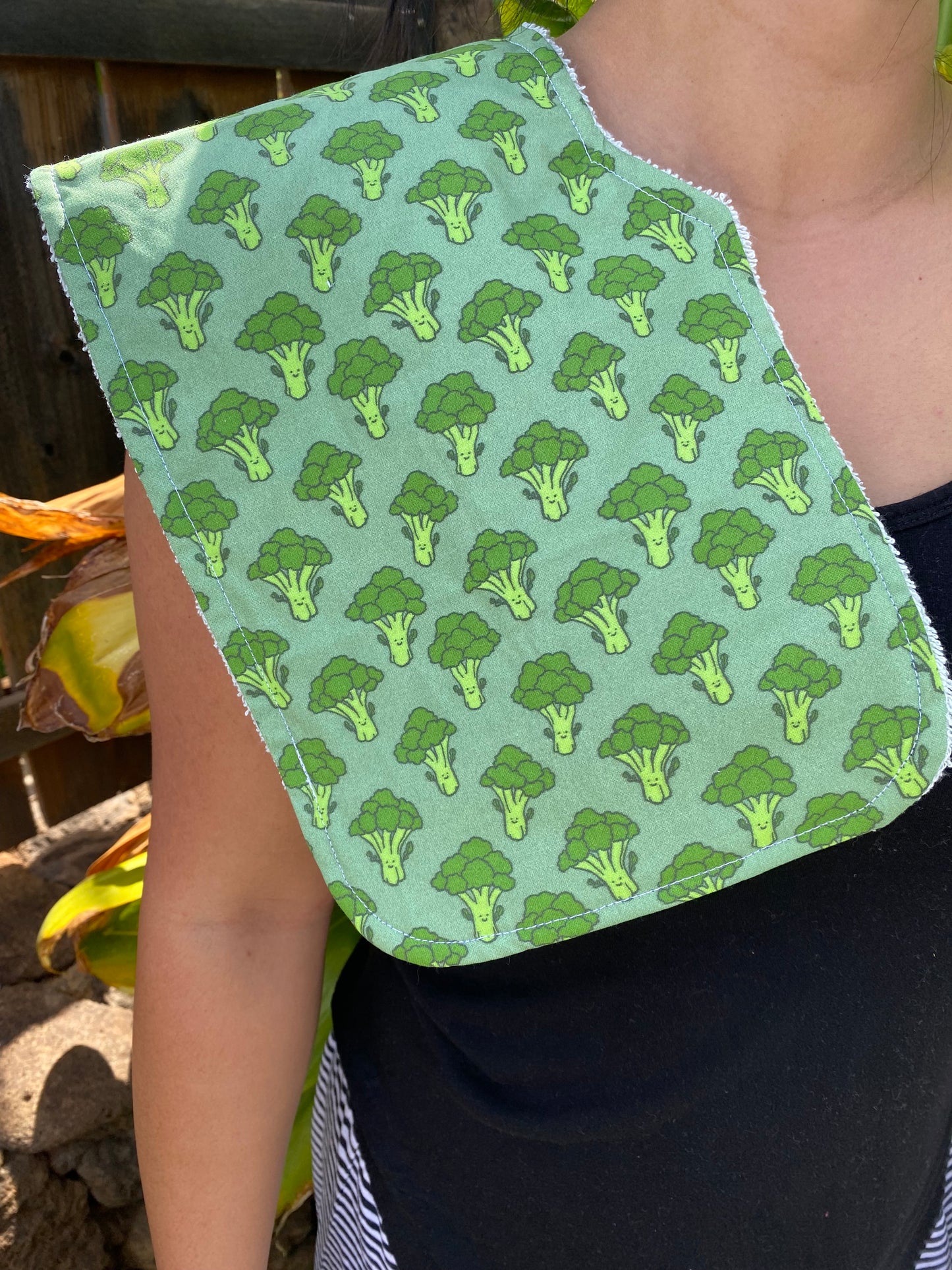 Green Brocolli Burp Cloth