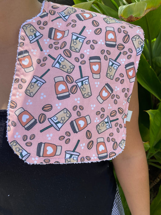 Pink Coffee Babe Burp Cloth