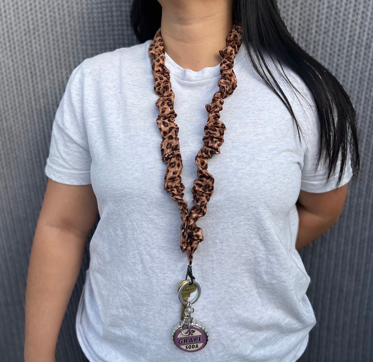 Cheetah Scrunchie Lanyard