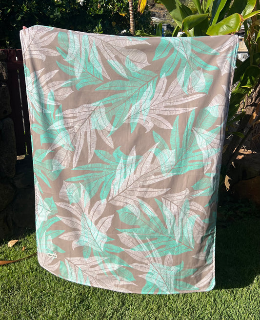 Gray Green Laua'e Keiki Minky Blanket