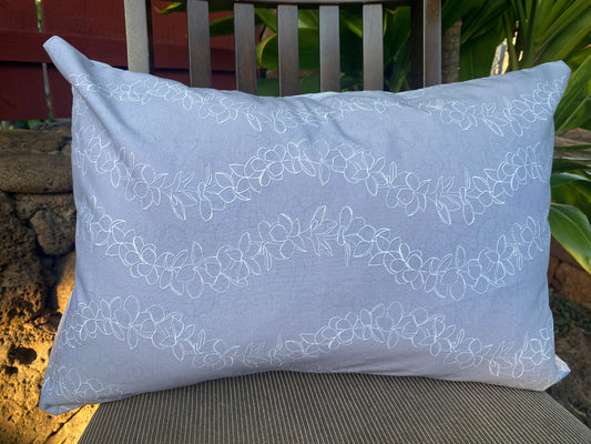 Gray Plumeria Outlines Keiki Pillowcase
