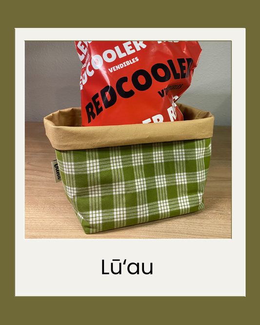 Lūʻau Palaka Fabric Basket