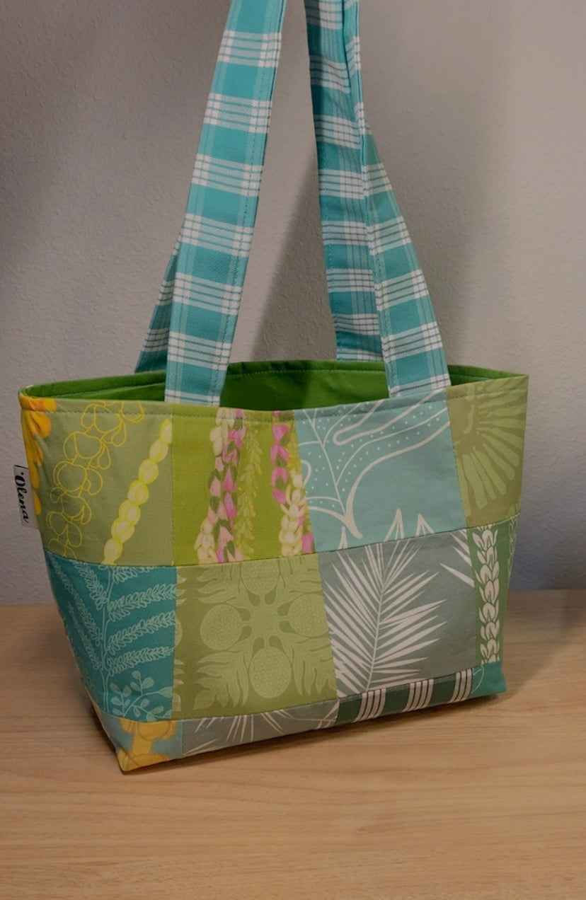ʻŌmaʻomaʻo Patchwork Tote Bag