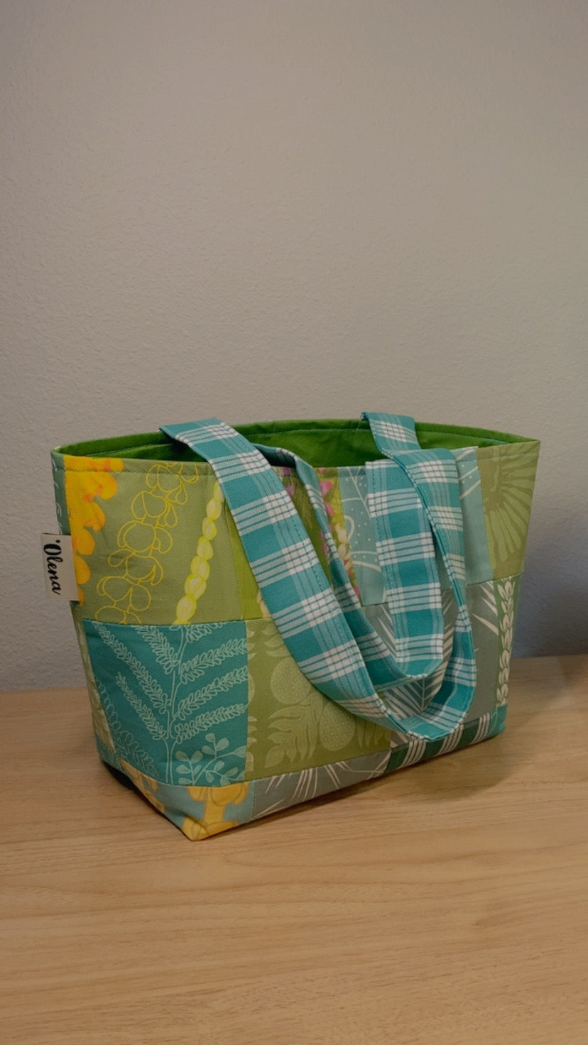 ʻŌmaʻomaʻo Patchwork Tote Bag