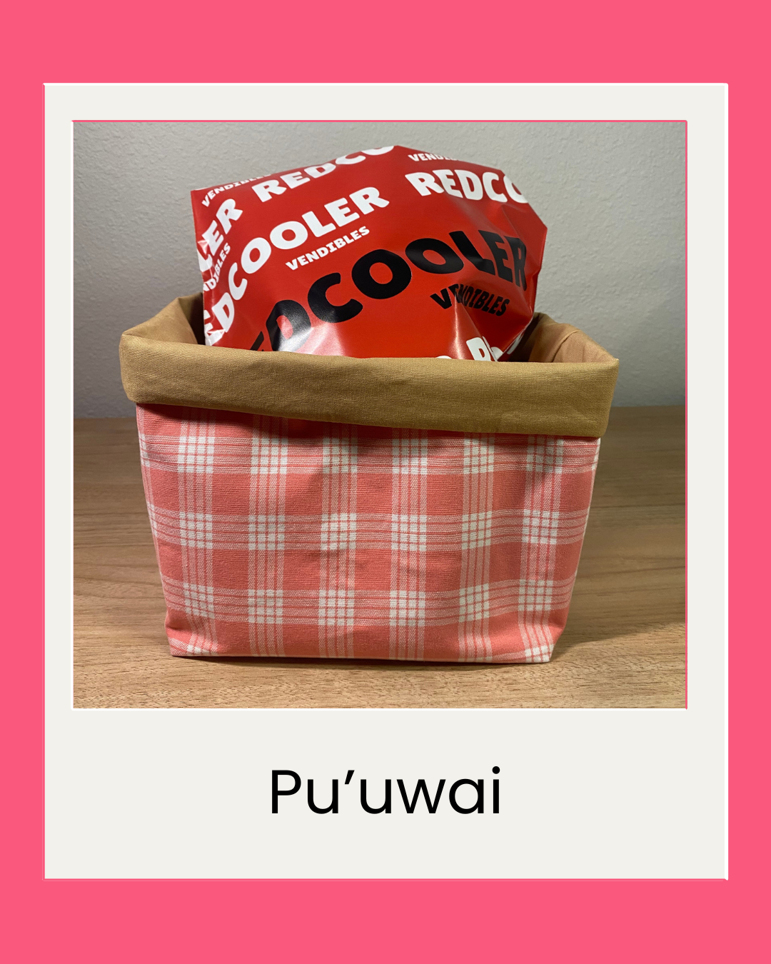 Pu'uwai Palaka Fabric Basket