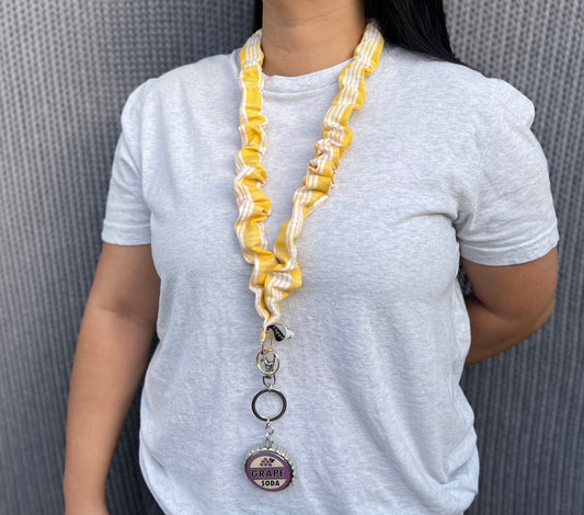 Yellow Palaka Scrunchie Lanyard