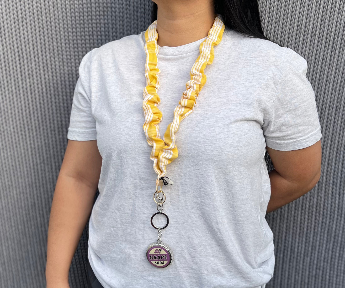 Yellow Palaka Scrunchie Lanyard
