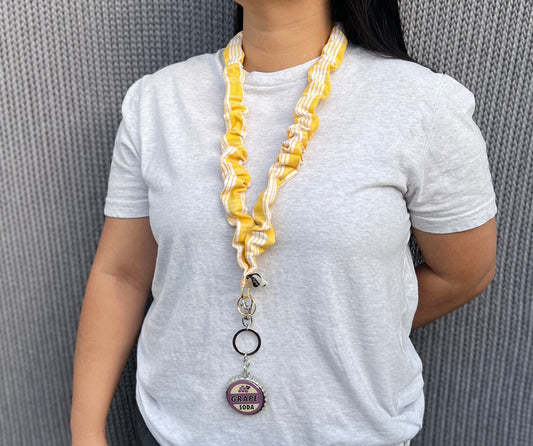 Yellow Palaka Scrunchie Lanyard